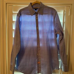 Banana Republic Blue and Red Plaid Men's Shirt